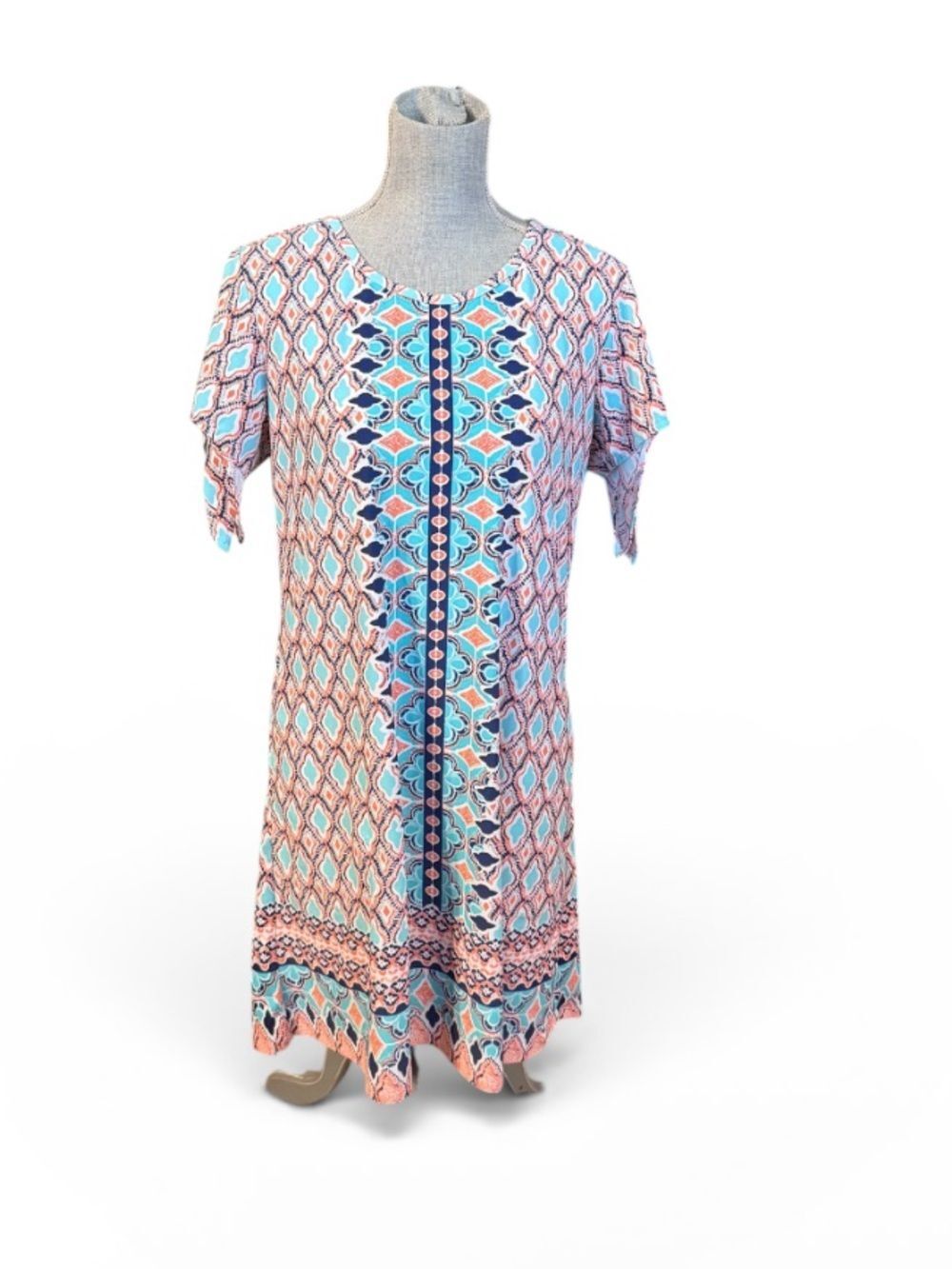 Printed swim cover in Coral & Aqua L (3180)
